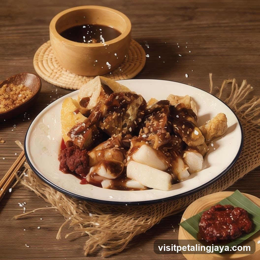 Chee Cheong Fun with Sauces and Toppings