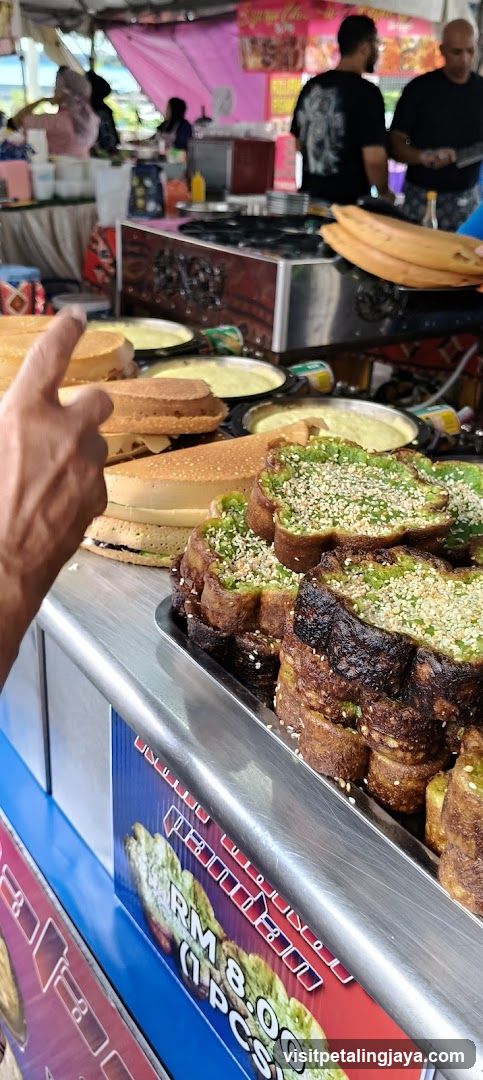 Street Food Stall with Pancakes and Sweet Treats