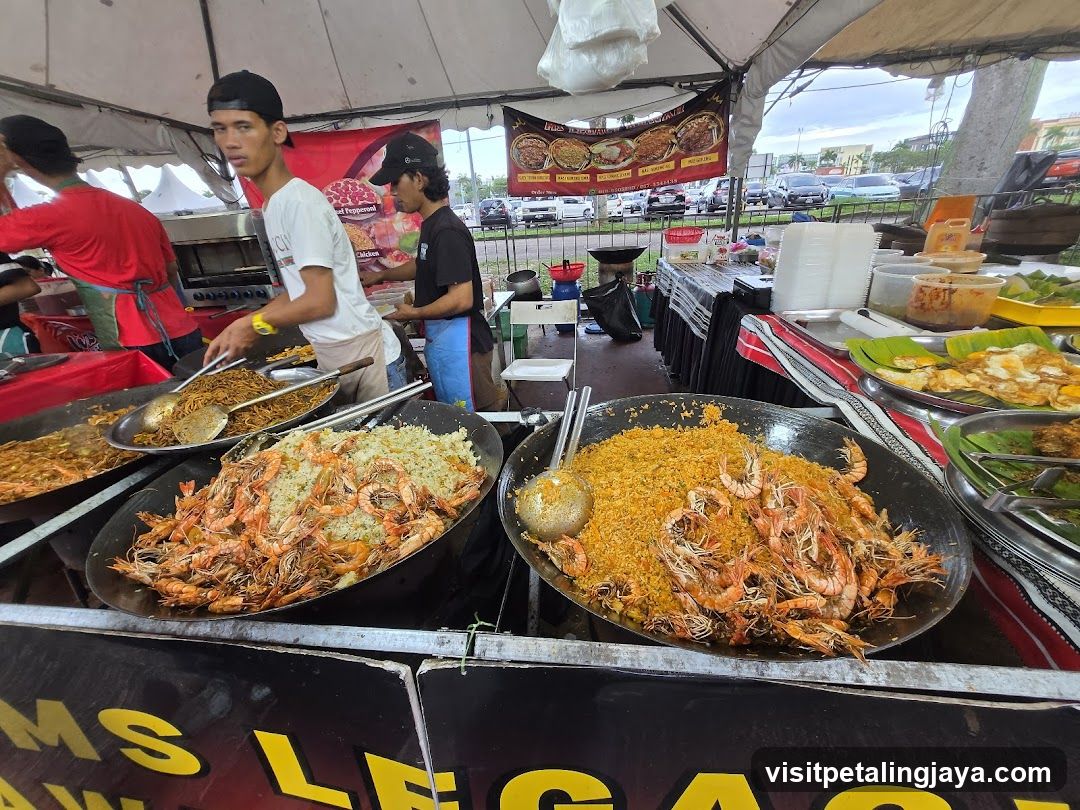 Food Stall with Shrimp and Noodles