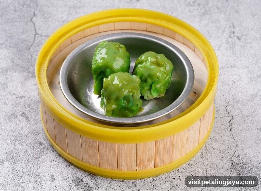 Green Dumplings in Steamer