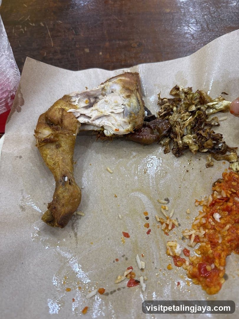 Fried Chicken Leg with Rice and Chili Sauce
