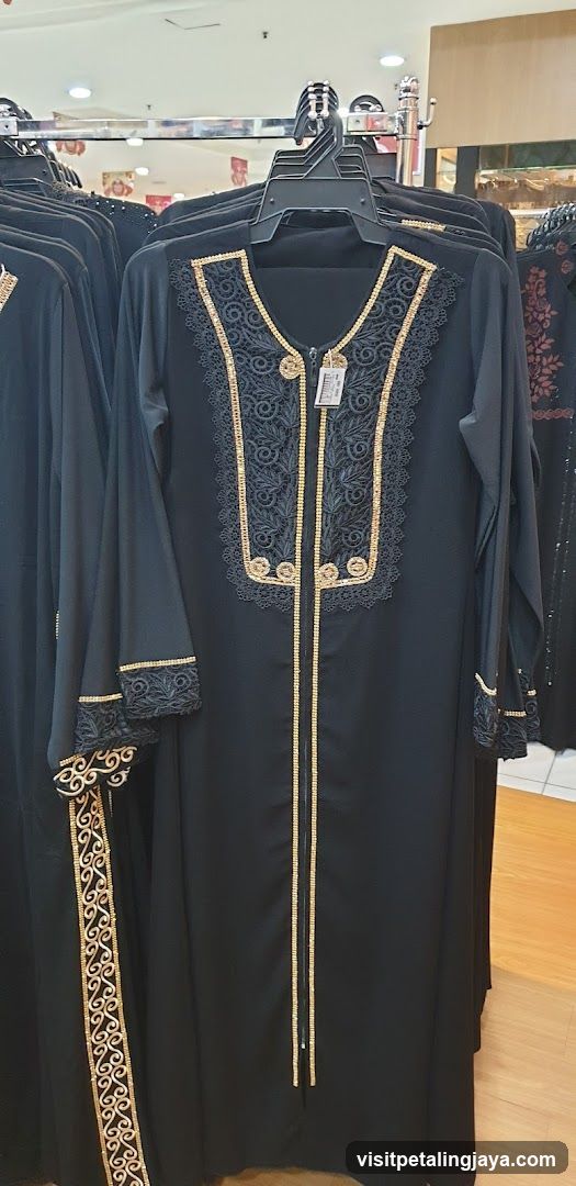 Black Abaya with Gold Embellishments