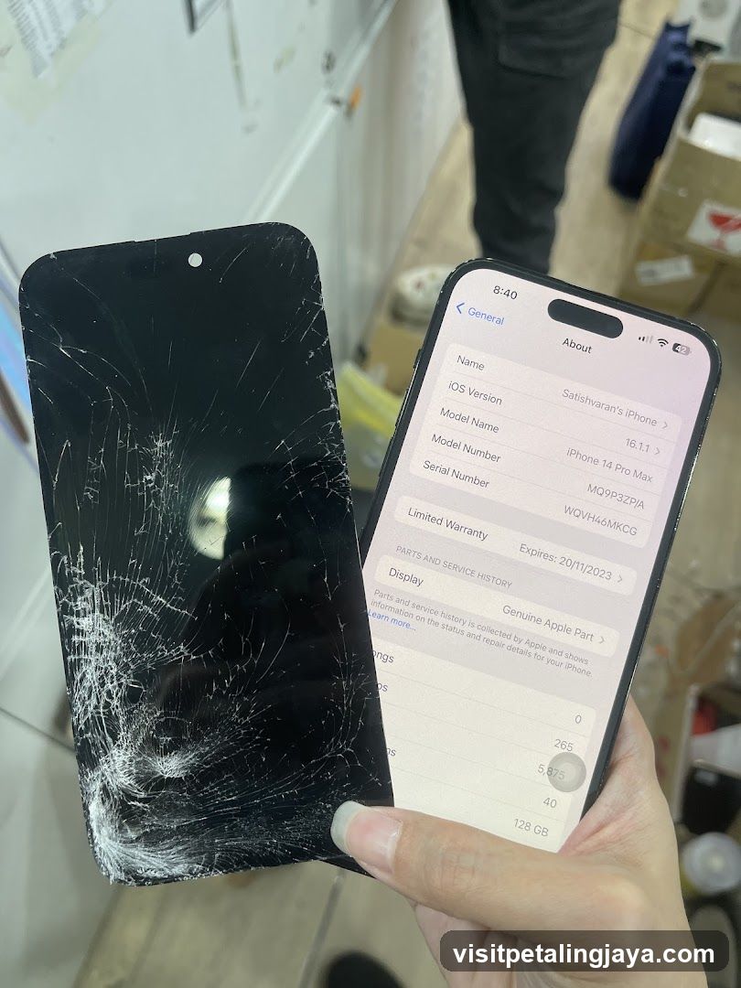 Cracked iPhone Screen and Settings
