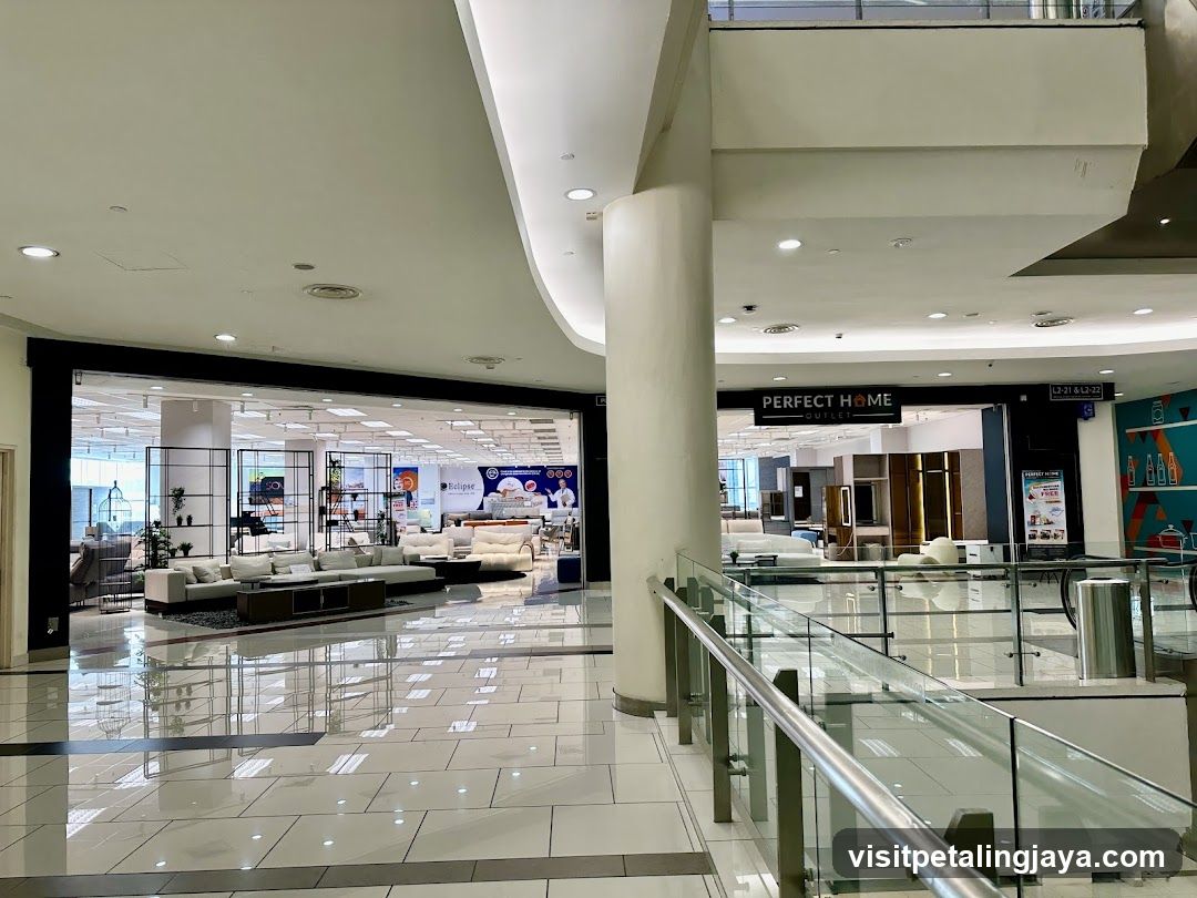 Interior of a furniture store in a mall