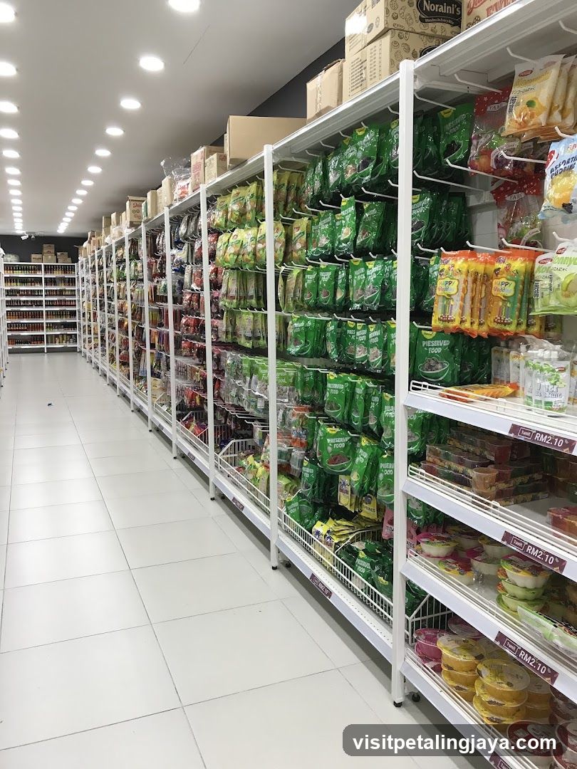 Aisle of Packaged Goods in a Store