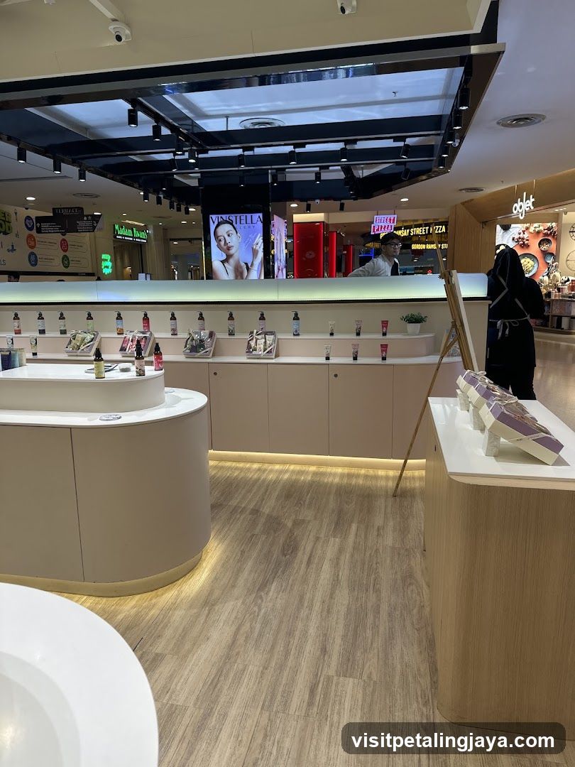 Cosmetics display in a mall