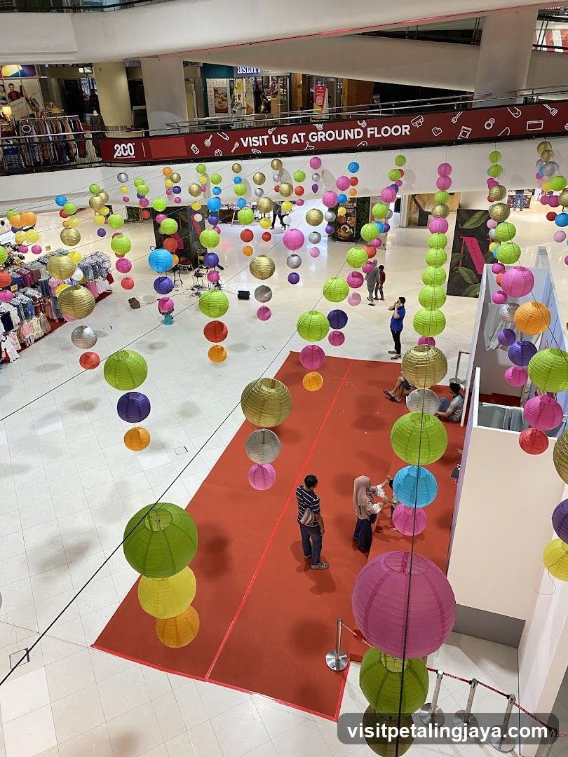Mall Interior with Lantern Decorations