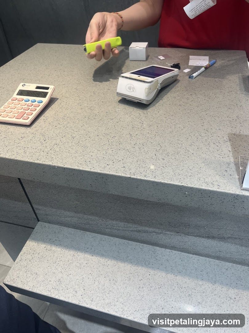 Countertop with Payment Terminal and Calculator