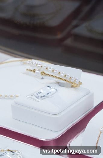 Pearl Bracelets in Display Case