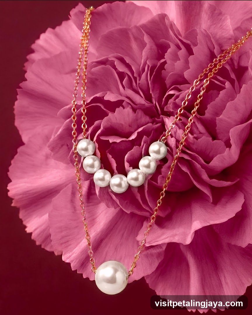 Pearl Necklace on Flower Petals