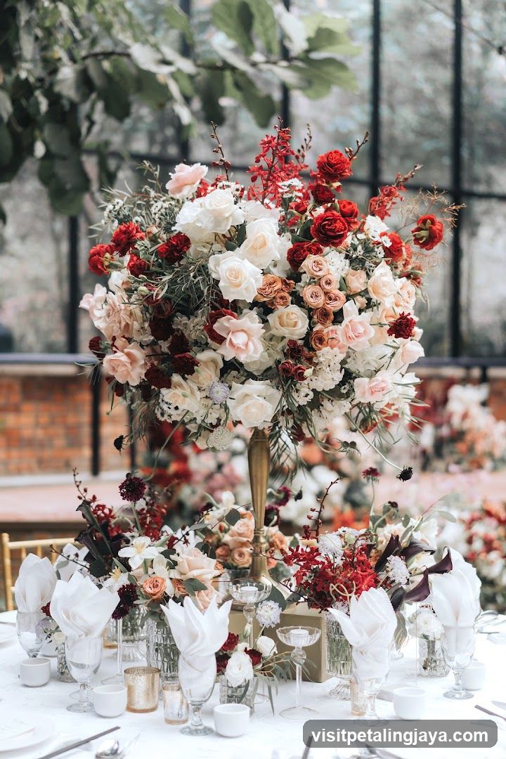 Elegant Floral Centerpiece on a Set Table