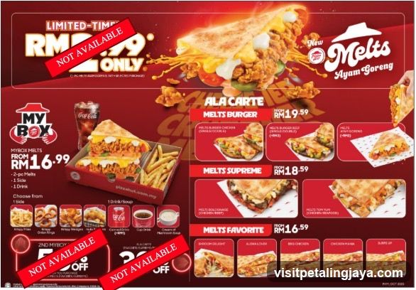 Pizza Hut Melts Menu