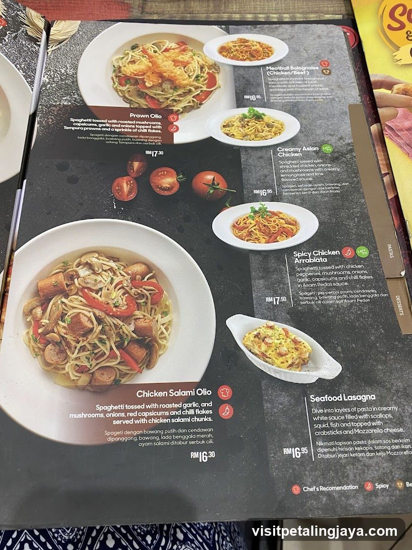 Pasta Menu