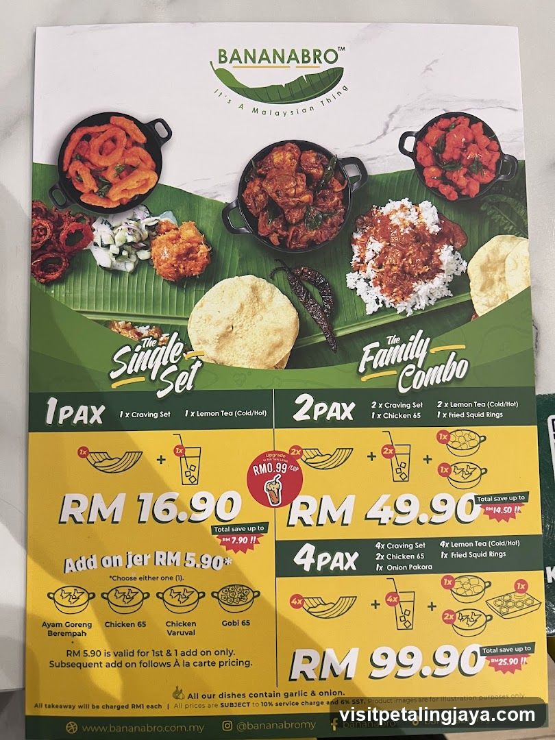 Bananabro Menu