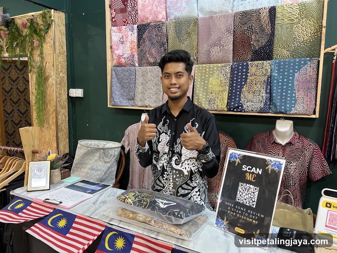 Man at a Fabric Stall