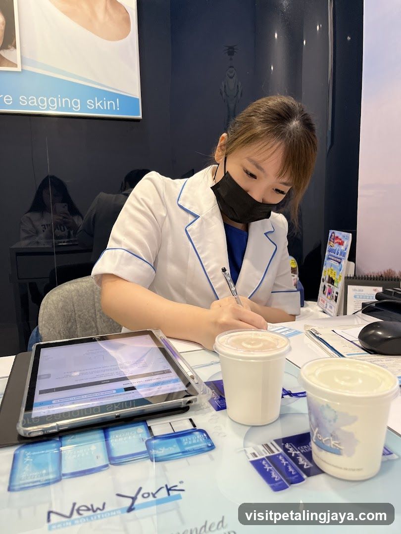 Receptionist at desk