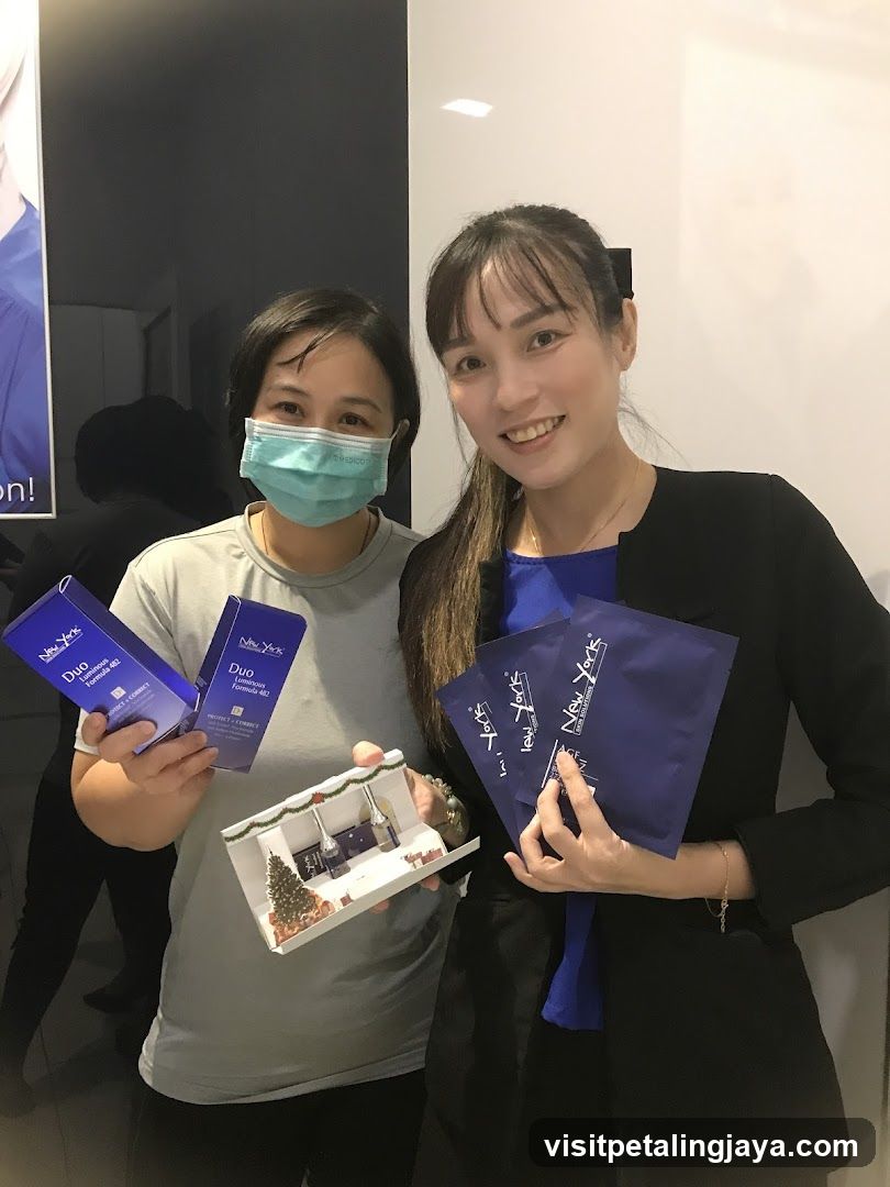 Two Women Holding Skincare Products