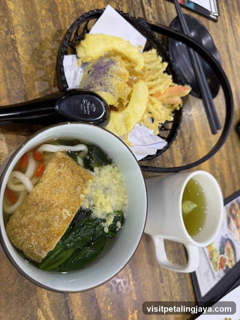 Japanese Meal with Tempura and Udon