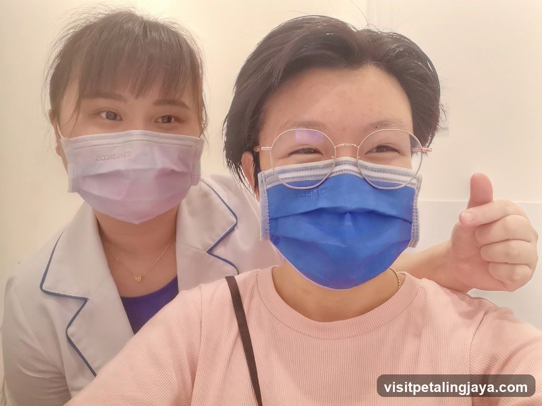 Two people wearing face masks