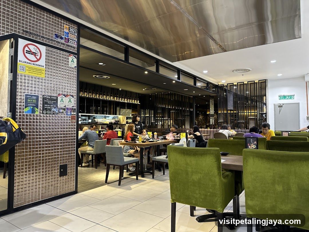 Restaurant Interior with Patrons