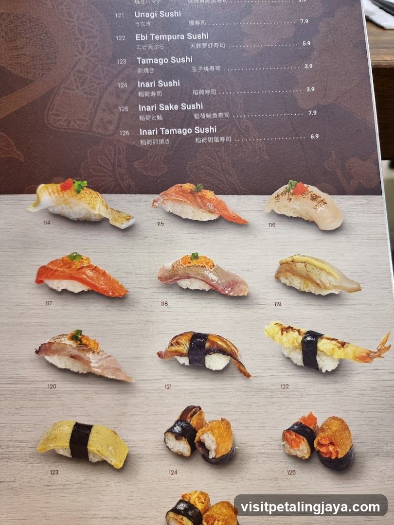 Sushi Menu