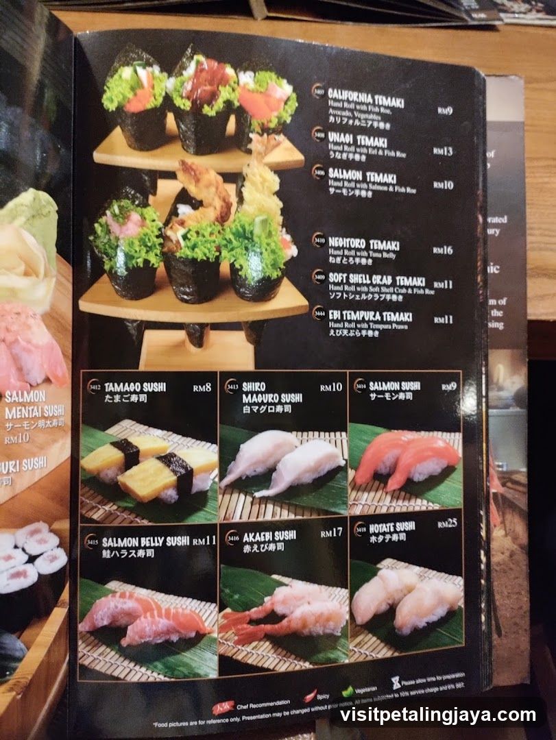 Sushi Menu