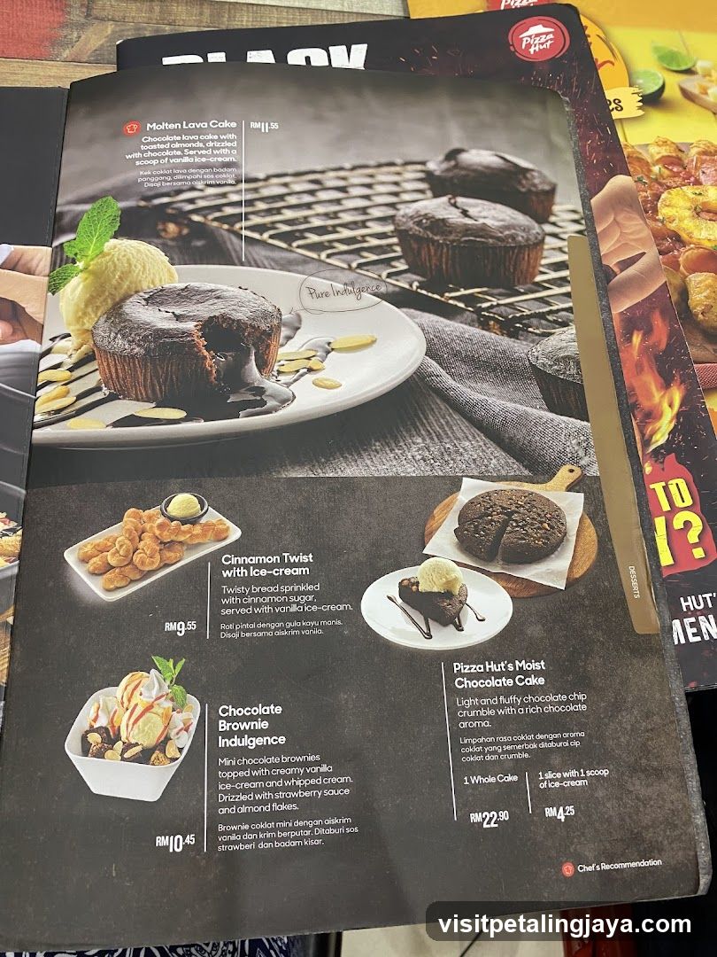 Pizza Hut Desserts Menu