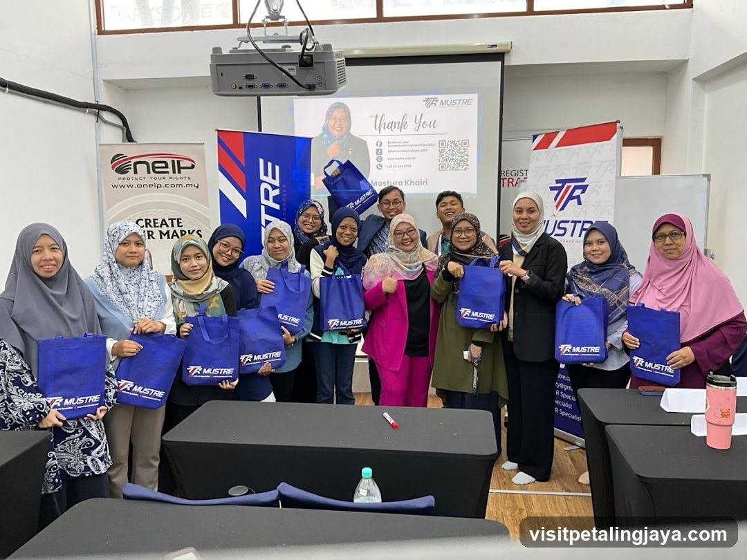 Group with branded bags