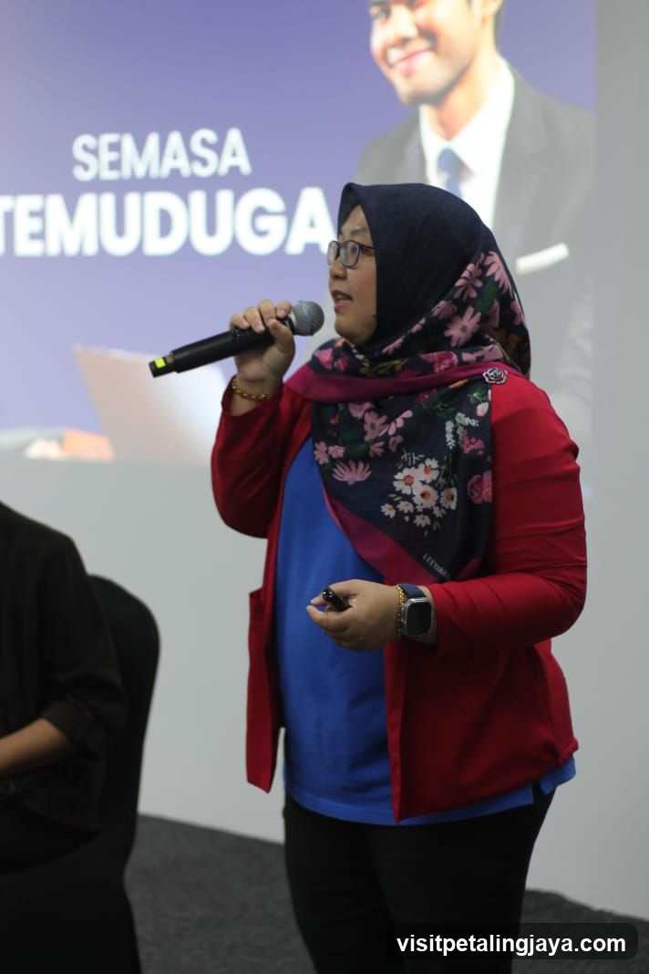 Woman speaking at a podium