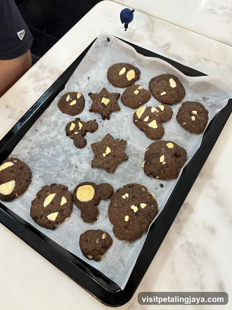 Chocolate Cookies on Baking Sheet