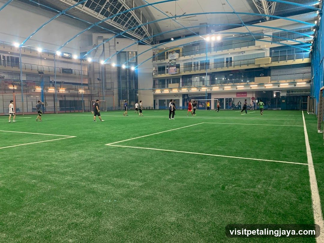 Indoor Soccer Field with Players