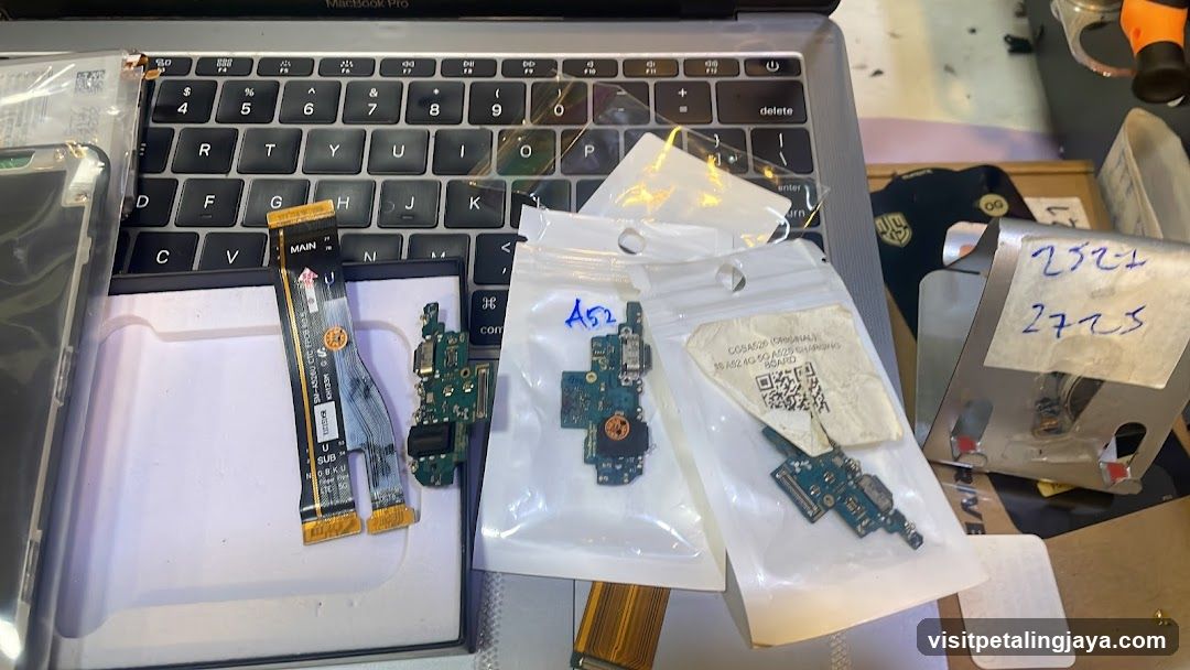 Electronic Components on Keyboard