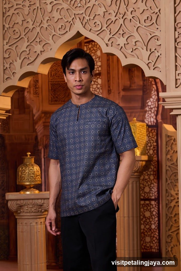 Man in patterned shirt