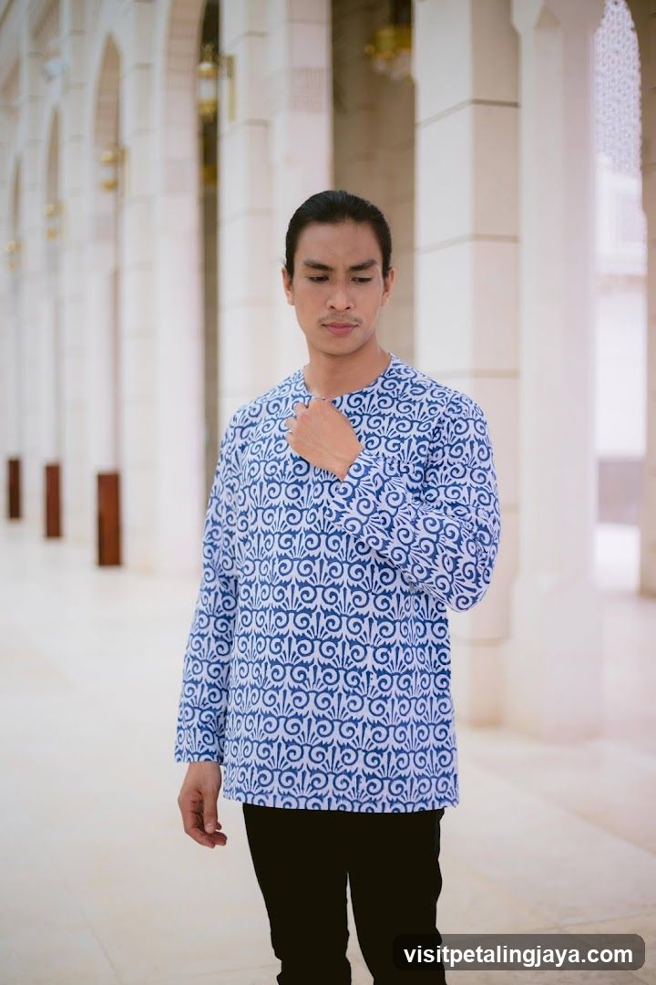 Man in patterned shirt