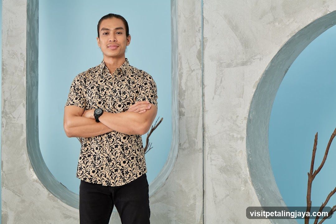 Man in patterned shirt