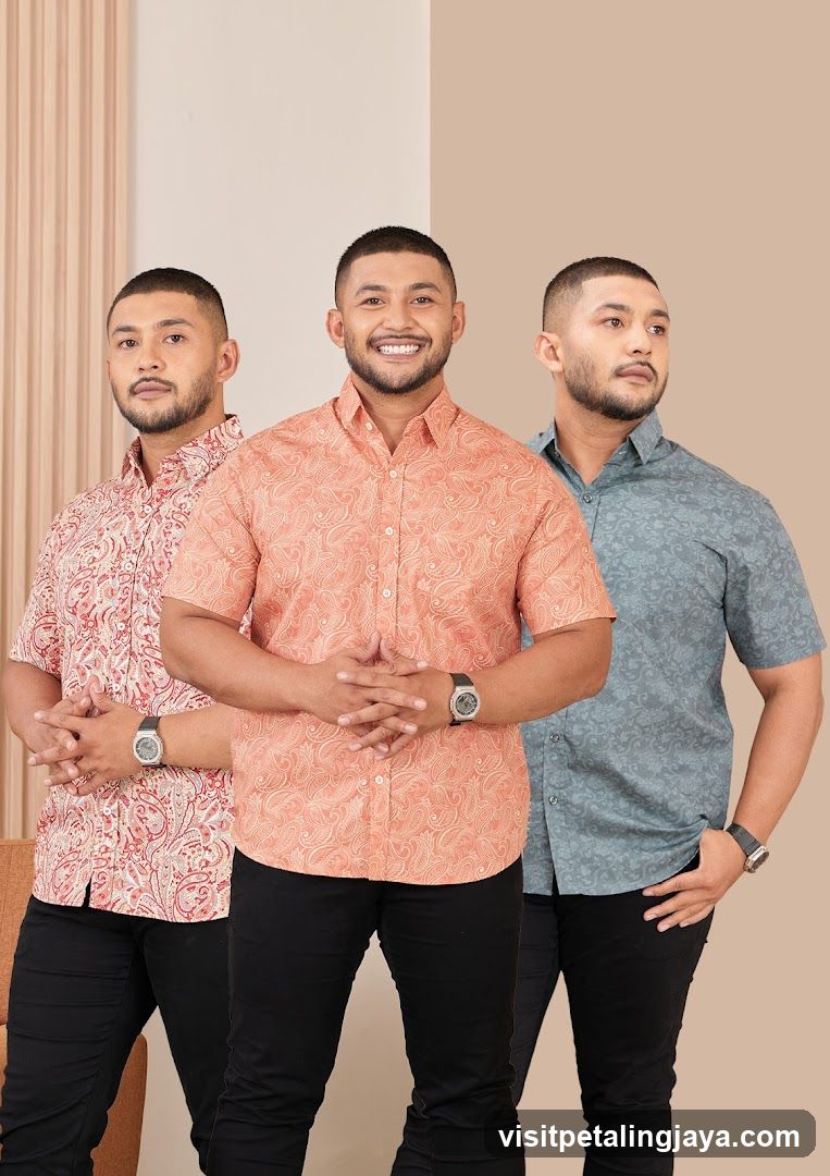 Three Men in Patterned Shirts