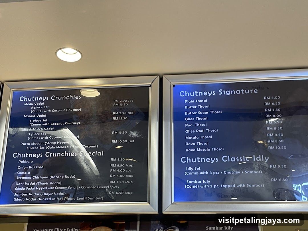 Chutneys Menu