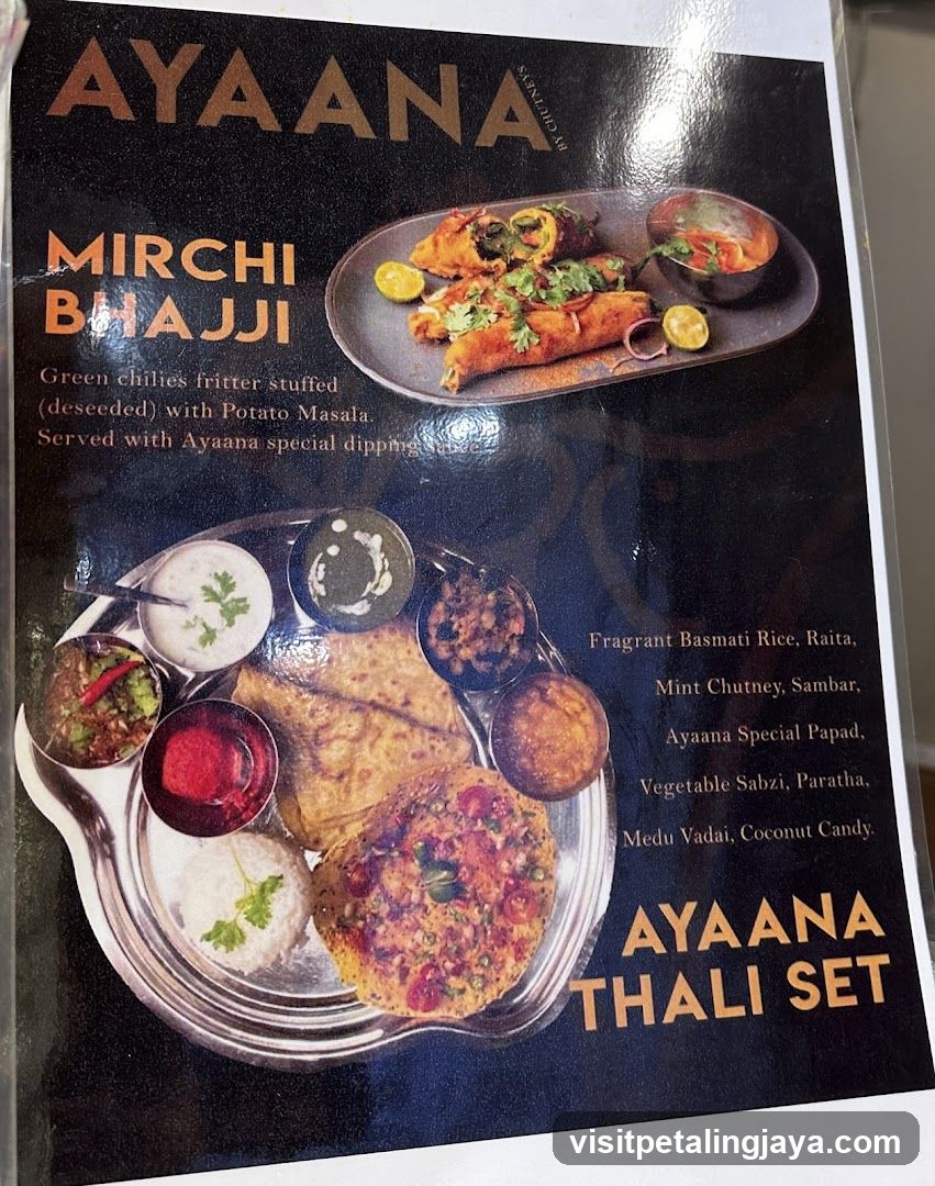 AYAANA Menu