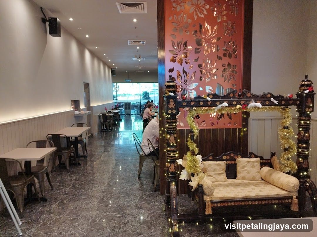 Restaurant Interior with Decorative Swing