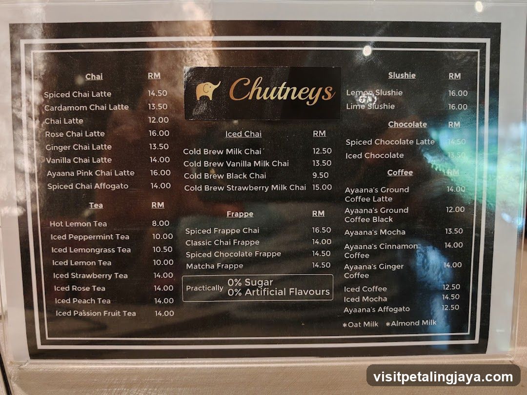Chutneys Menu