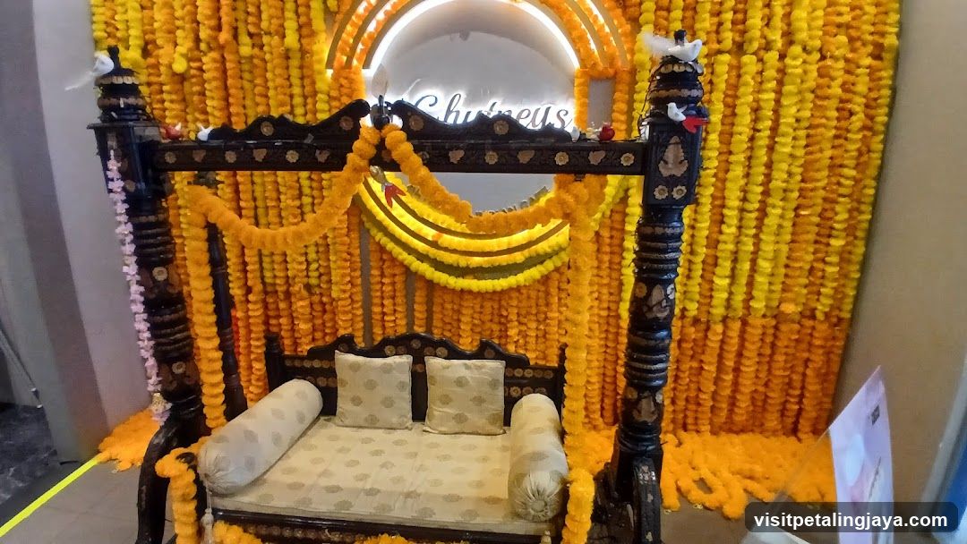 Decorative Swing with Floral Backdrop