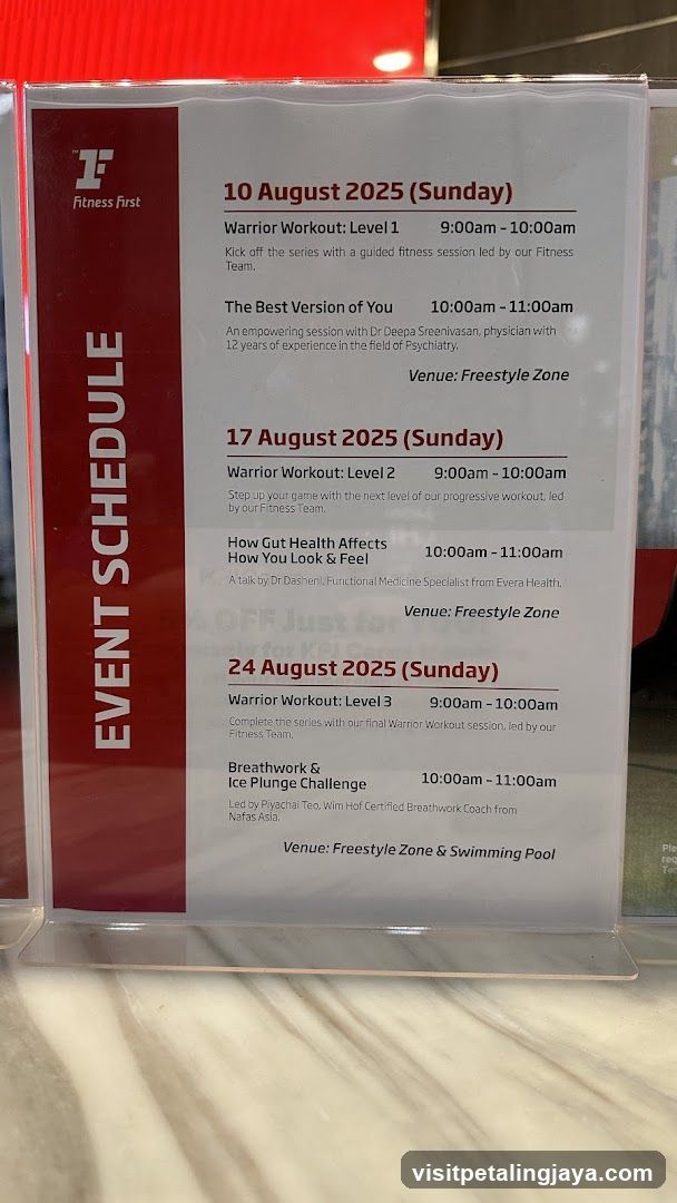 Fitness First Event Schedule