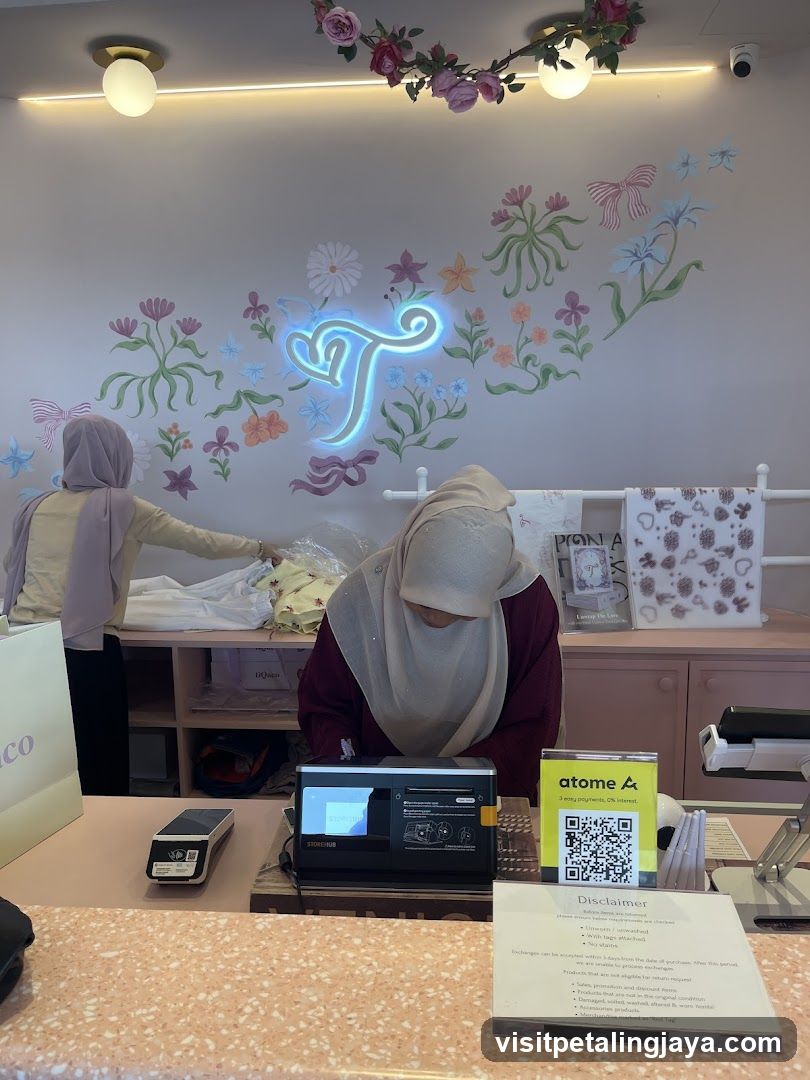 Store Interior with Floral Decor and Staff