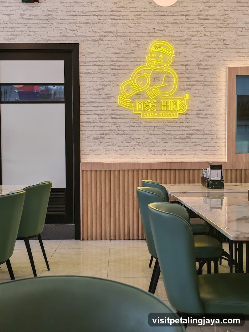 Restaurant Interior with Neon Sign