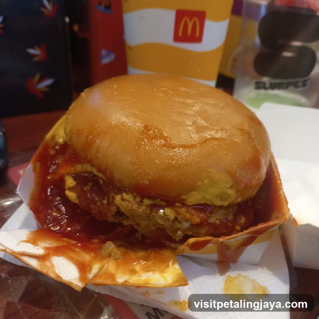 Burger with Ketchup and Mustard