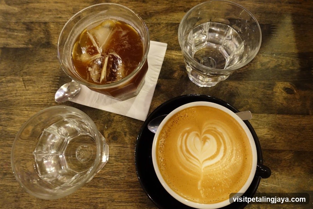 Coffee and Water on a Wooden Table