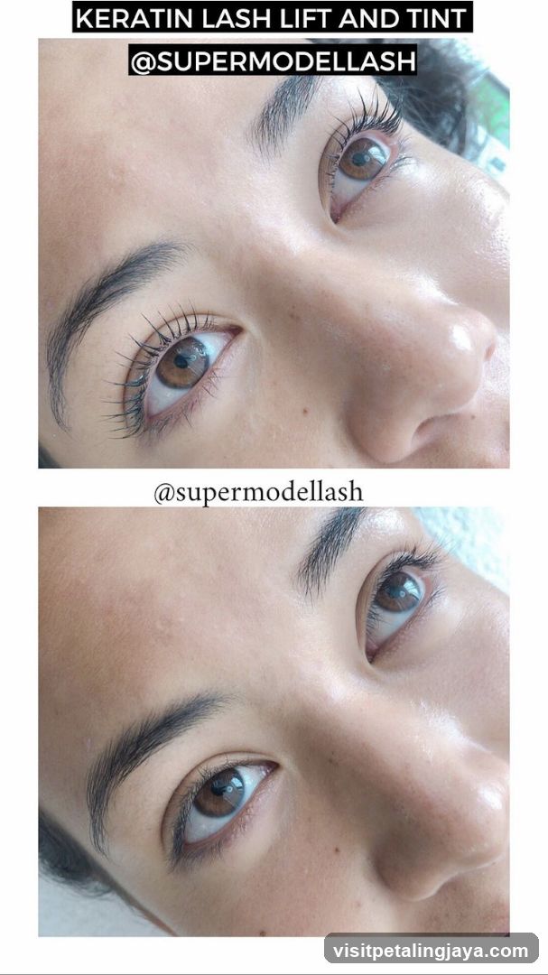 Keratin Lash Lift and Tint Before and After