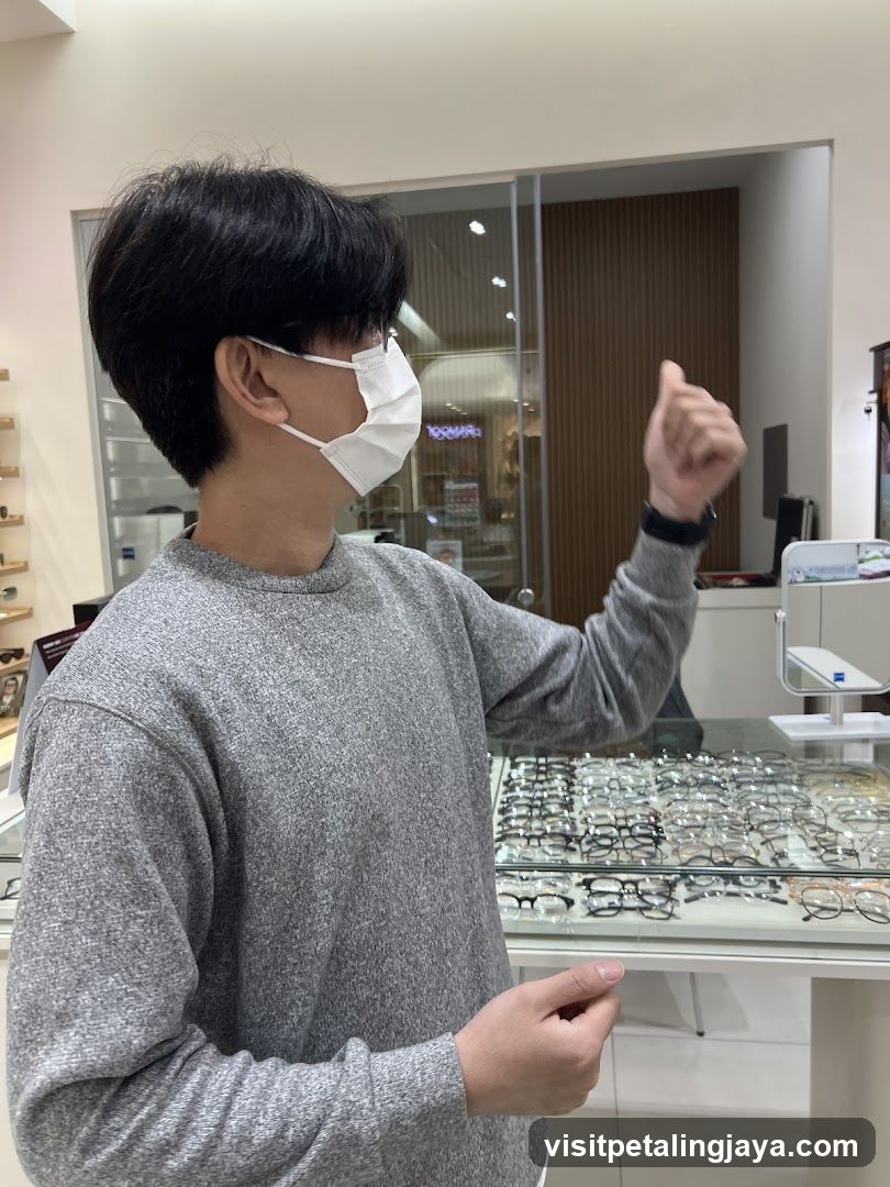 Person in Eyewear Store