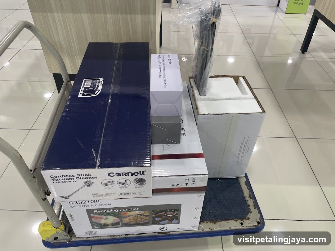 Appliance Boxes on a Cart