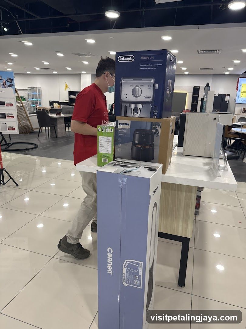 Customer in electronics store